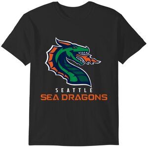 Seattle Dragons Football Team Graphic T-Shirt Vintage XFL Fan Sports Tee 93
